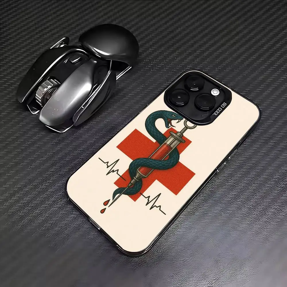 Ambulance EMT EMS Phone Case For iPhone 17,16,15,14,13,12,11,Pro Max,Plus Candy Silver Cover