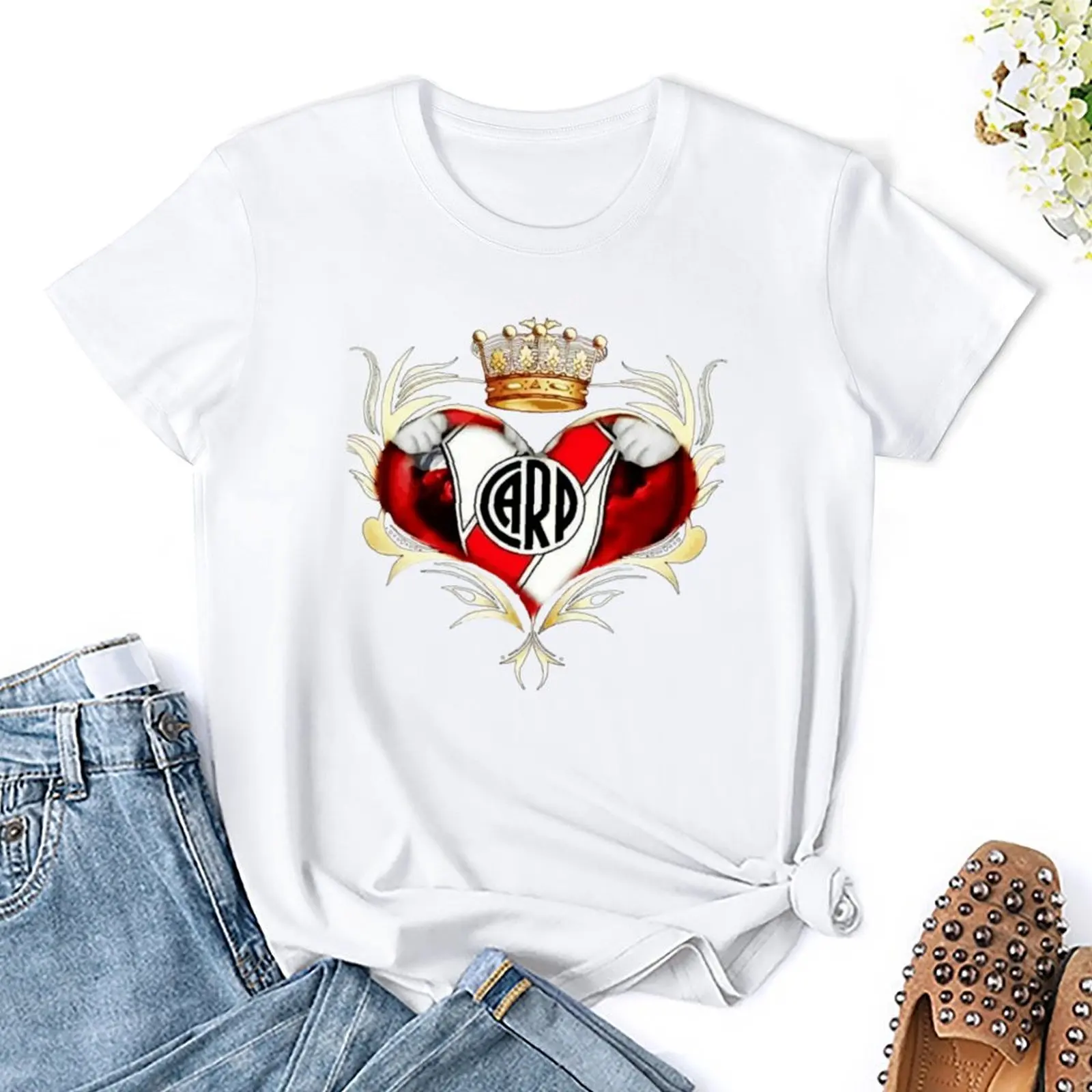 River Plate fc t-shirt abbigliamento femminile camicia con stampa animalier per ragazze magliette bianche per le donne