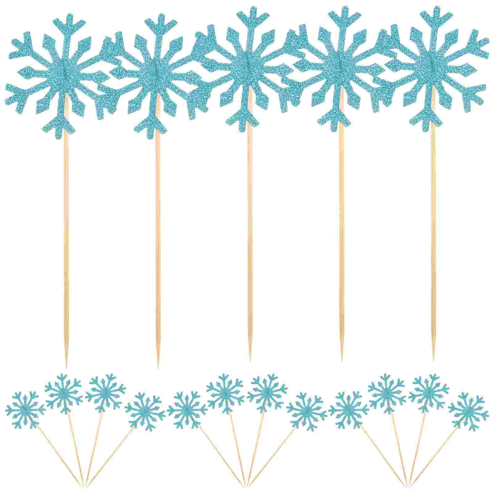 

100 Pcs Cake Insert Inserts Decor Dessert Cupcake Toppers Christmas Decoration Birthday Party Decorations Bamboo