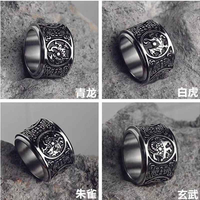 Street Retro Skeleton Star Ring for Men Silver Vintage Punk Gothic Art Fashion Hip Hop Rings Unisex Accessories Designer Jewelry #3