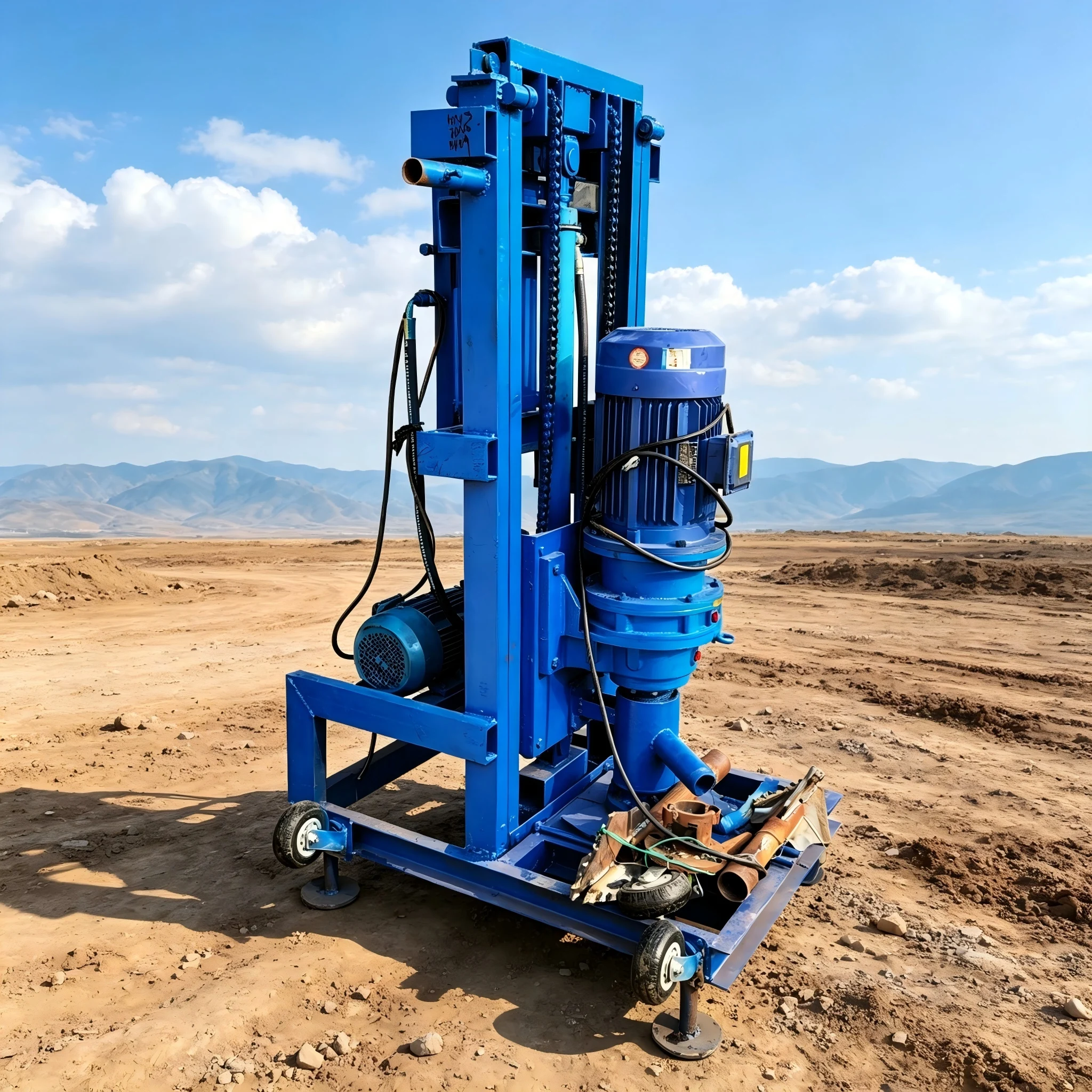 Customized Water Well Drilling Machine 100m Drilling Depth Stable Performance Hydraulic Drive Domestic Type