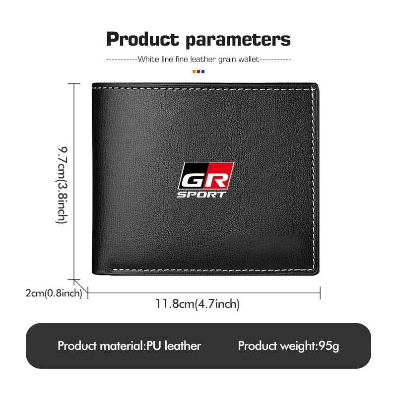 For Toyota Men's Short Style Leather Wallet Multiple Card Slots GR Sport Gazoo Racing Yaris 86 Corolla Hilux Supra view 6