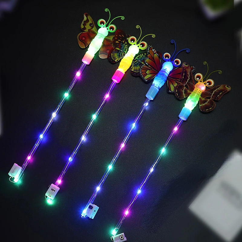 

20pcs Glowing Sticks Rod Light Up LED Butterfly Fairy Wand for Girls Birthday Gift Party Holiday Halloween