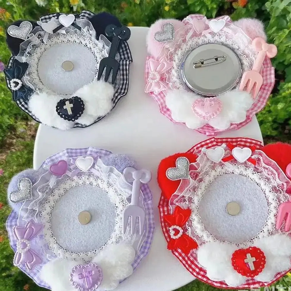 Pin Holder Handcrafted Lace Brooch Storage Display Stand Badge Accessory Filled Tray Base