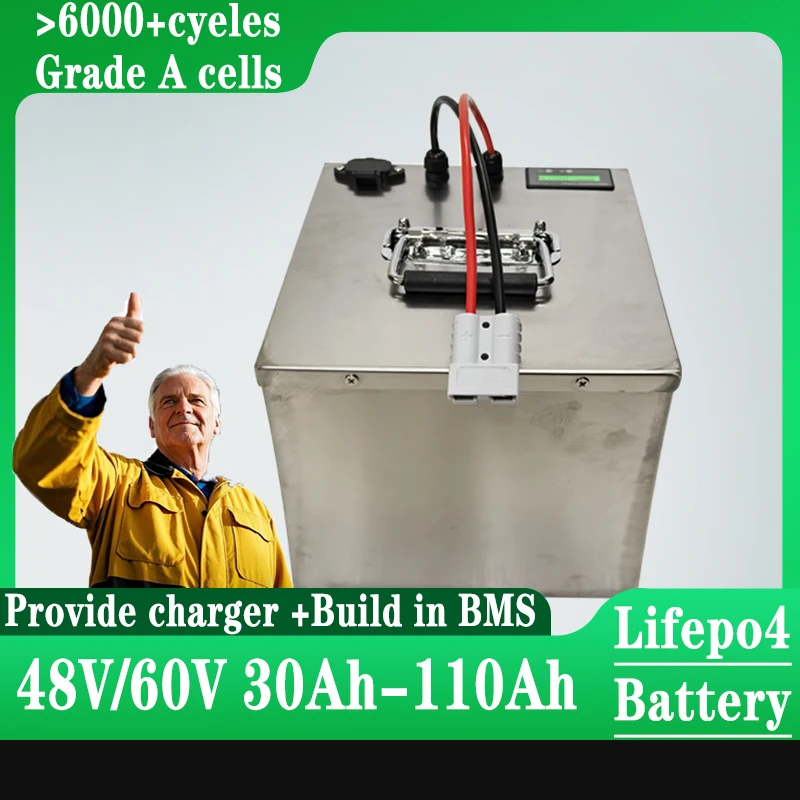 

lifepo4 battery pack bms 16s 48v 20s 60V 30AH 50AH 60AH 90AH 110AH for 1000w 2000W 3000W Rickshaw AGV Skateboard Two Wheeler
