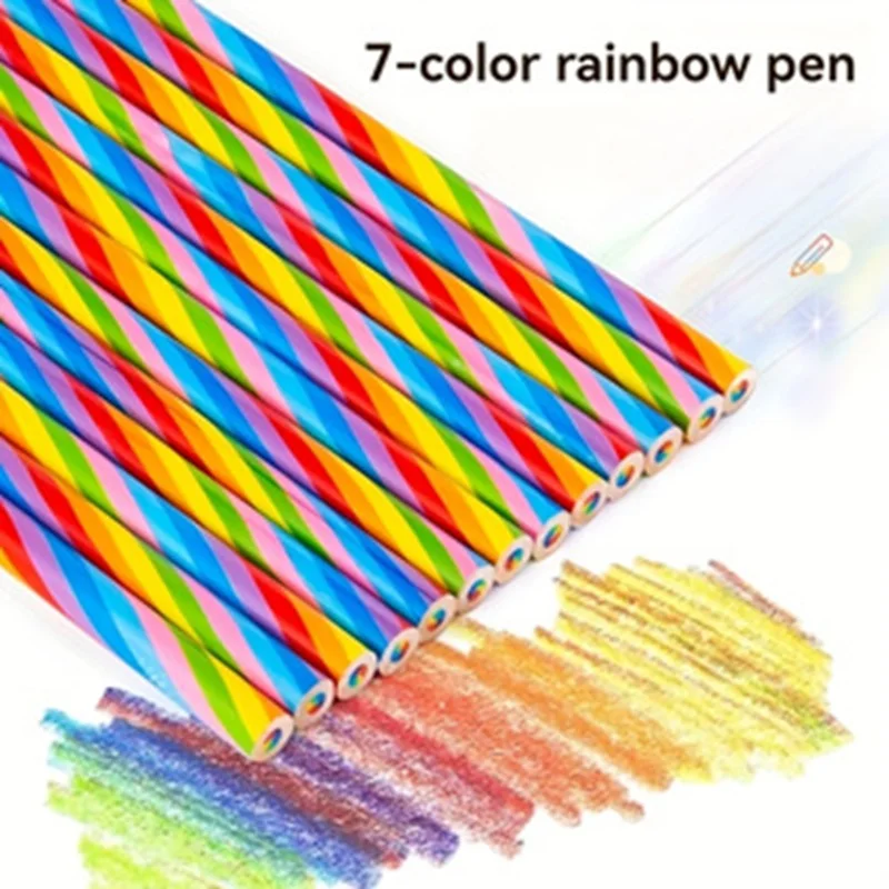 Juego de 12/24 Lápices de Colores Multicolor con Degradado Arcoíris, Bolígrafos Creativos para Diario, para Estudiantes, Manualidades y Arte de Graffiti