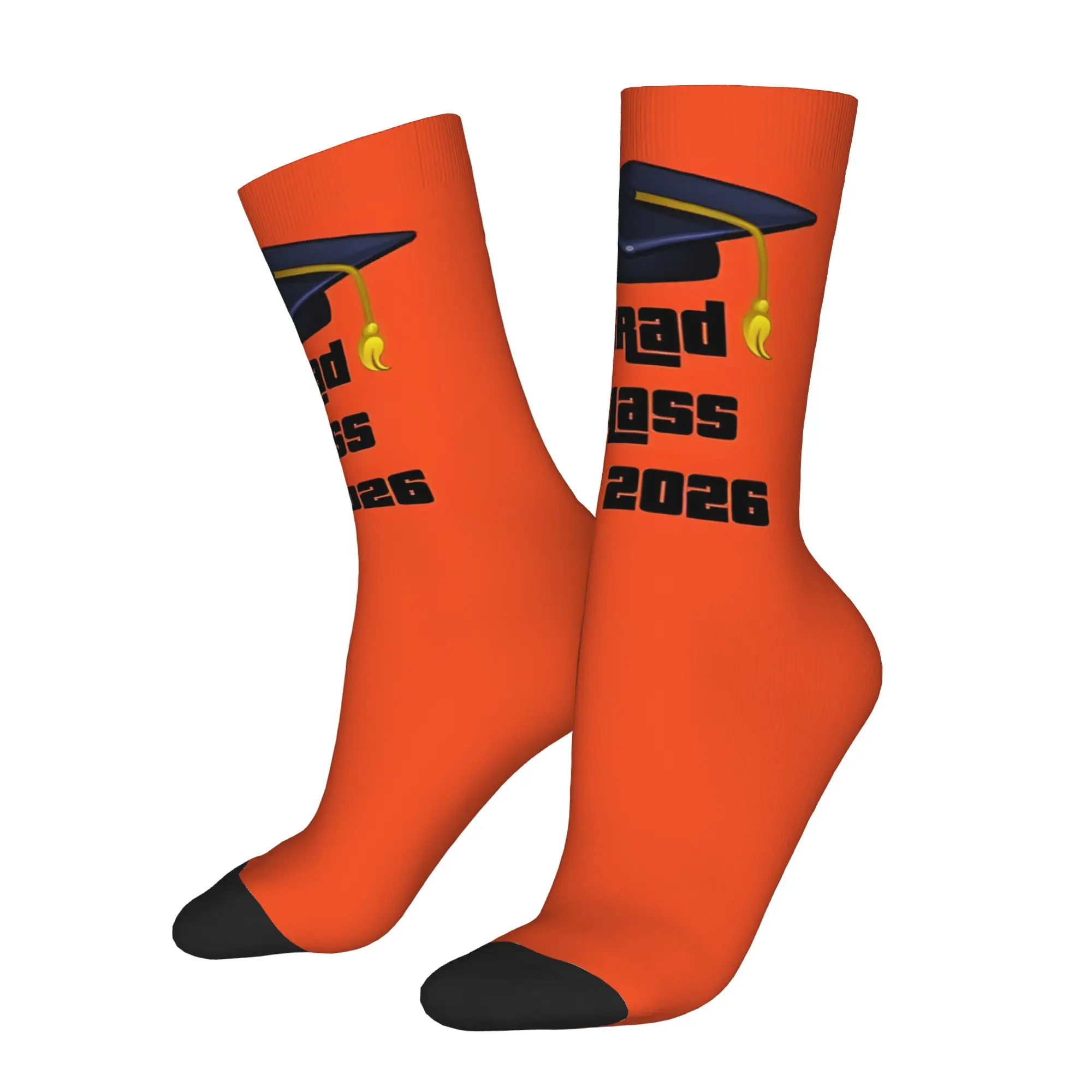 Funny Sock Graduation in 2026 Grad Class Of 2026 Hip Hop Quality Pattern Printed Men Crew Socks Novelty Men's Socks