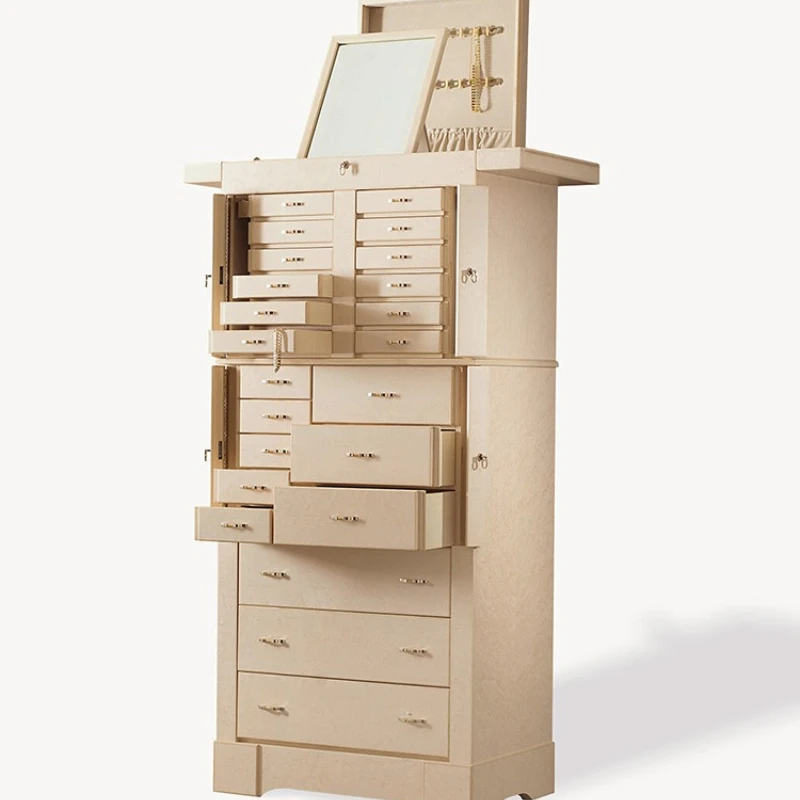 Italian light luxury jewelry cabinet villa luxury designer home creative solid wood multi-layer drawer jewelry cabinet
