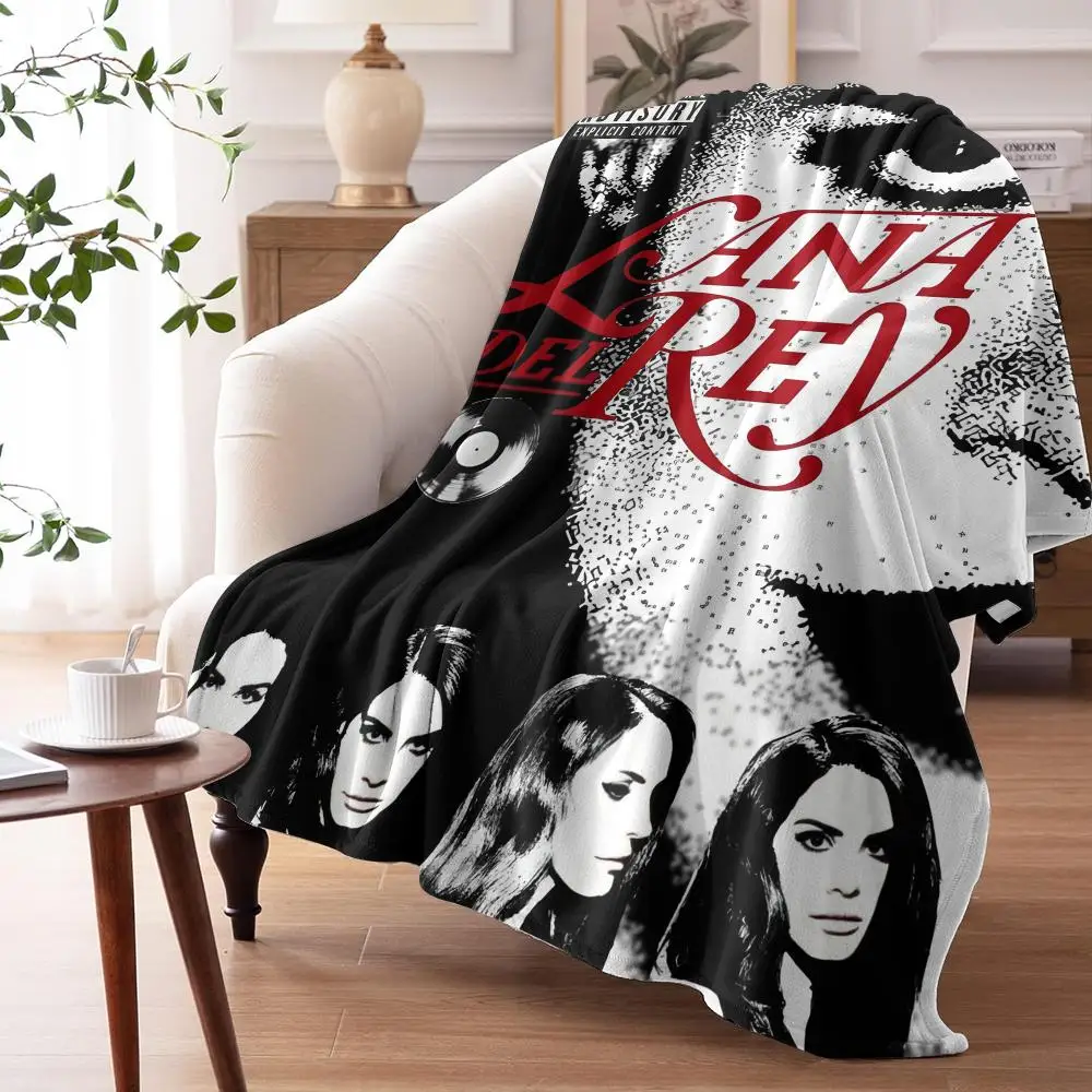 Singer L-Lana Del Rey Throw 240G Lightweight Throw Blanket Soft Cozy Fleece Blanket for Sofa Bed Home Decor