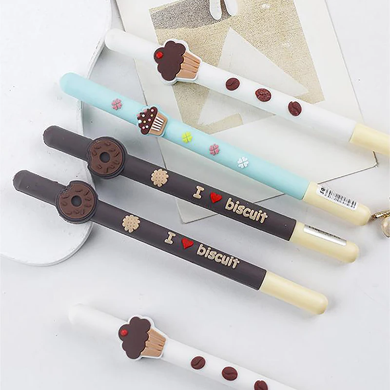 Cute Chocolate Biscuit Gel Pen Kawaii Novelty Creative Choclate Sweet Cake Lovely Funny Donuts Ballpoint Pen School Stationery