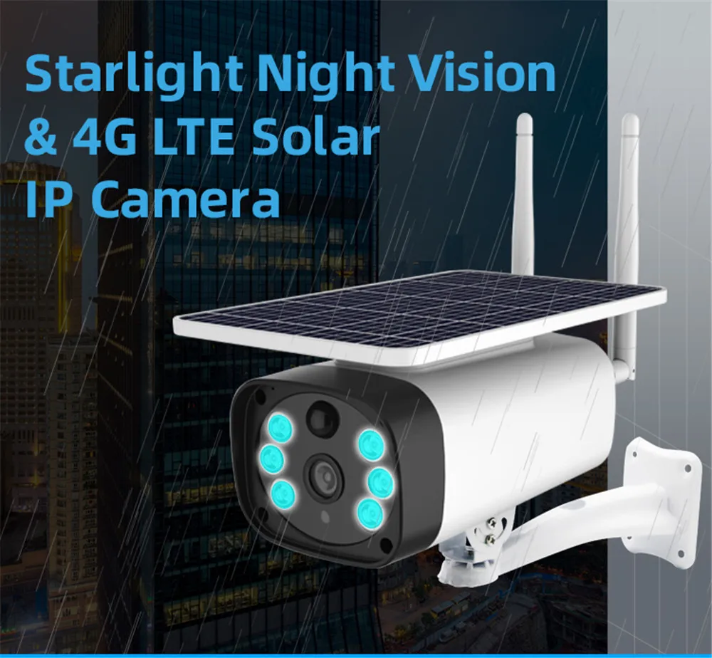 2MP 1080P bajo consumo de energía batería Solar 4G/cámara IP exterior impermeable Monitor CCTV de seguridad para el hogar