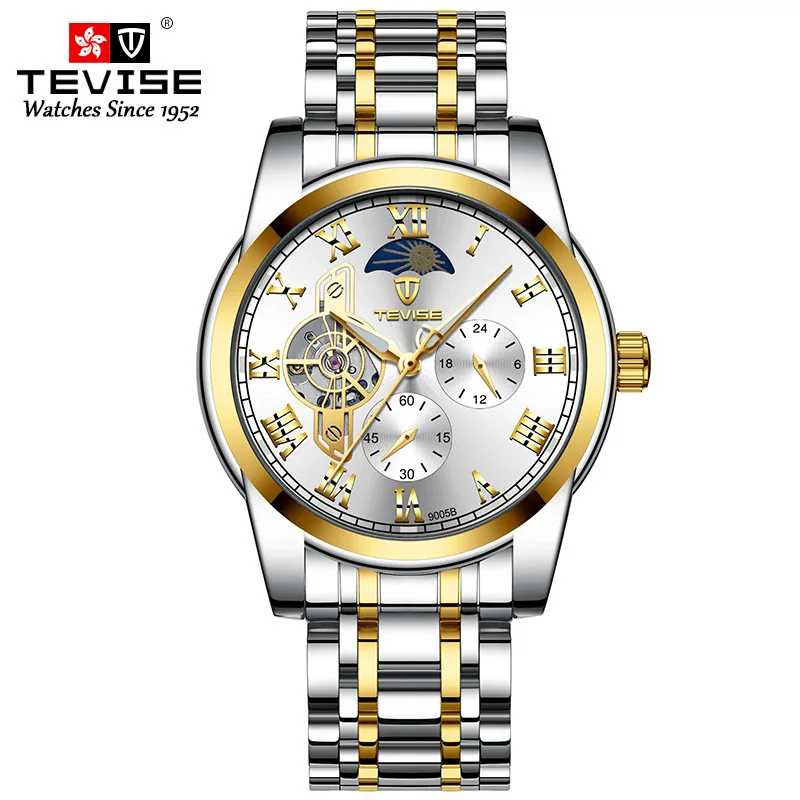 official-websiteSwitzerlandTeviseNew Automatic Multi-Functional Men's Five-Needle Mechanical Watch Hot Fashion Large Dial Men's