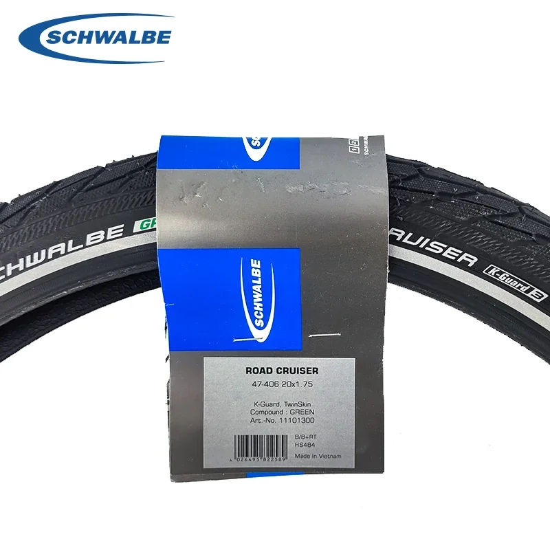 SCHWALBE Original ROAD CRUISER 16x1.75 / 20x1.75 Wired Bicycle Tire for City Road Folding Bike Cycling Parts