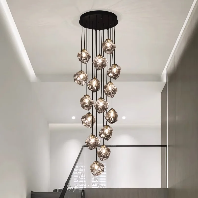 Minimalist Art Restaurant Pendant Light Duplex Staircase Hanging Line Lamp Minimalist Bar Counter Bedroom Hall Lighting Fixtures