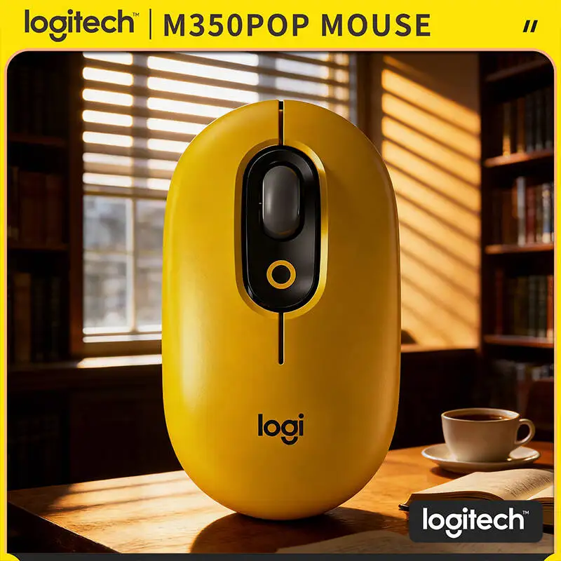 

Quiet Click Logitech M350 POP Mouse Dual Connect 10m Range Ergonomic Grip Left Right Hand Universal Daily Use