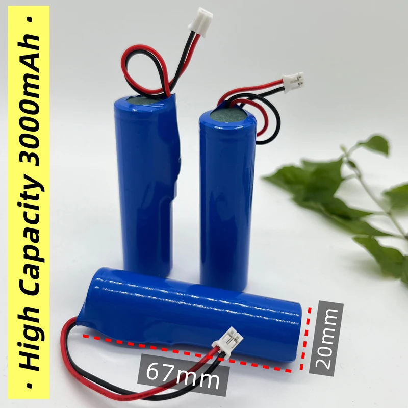 18650 بطارية ليثيوم أيون قابلة للشحن PH2.0 التوصيل 3.7 فولت (4.2 فولت ماكس) 3000 مللي أمبير قدرة عالية مع PCB لمكبرات الصوت وأجهزة الراديو والمصابيح الأمامية والألعاب