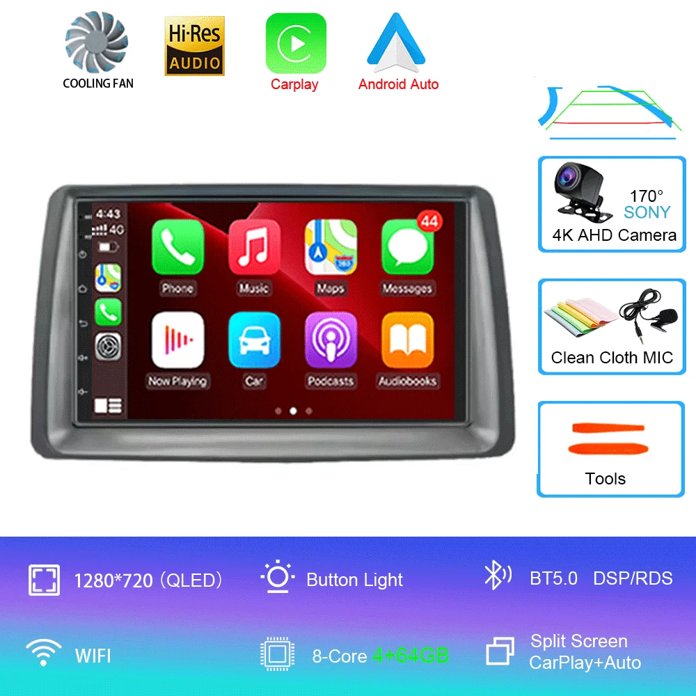 7 inch autoradio Android 16 voor FIAT Panda 2003 2004 2005 2006 2007 - 2012 Stereo Multimedia Speler Navigatie Autoradio Carplay Auto