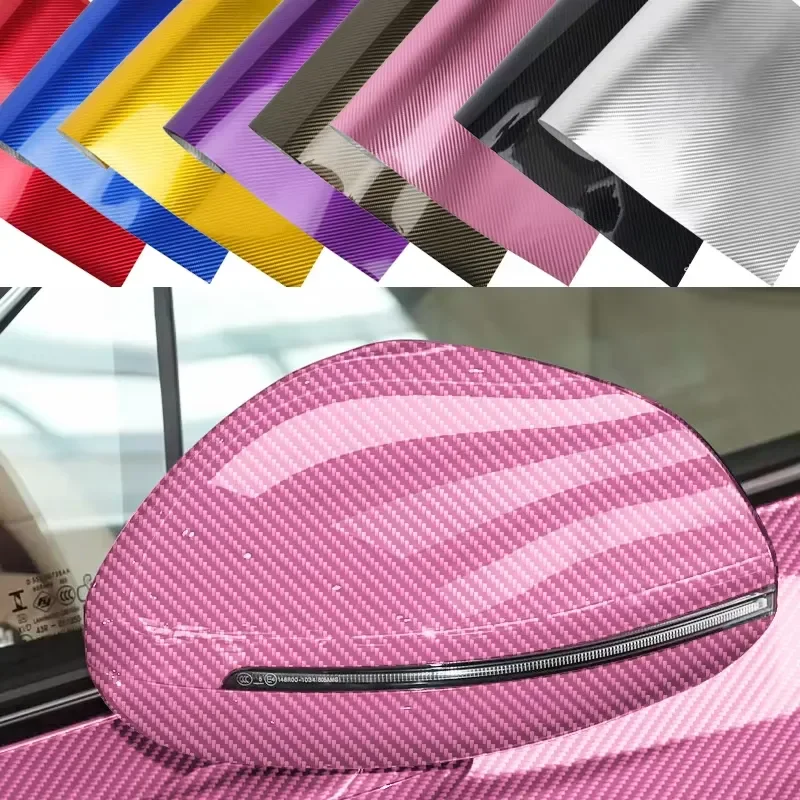 PET Forged Carbon Fiber 6D Metallic Electroplated Car Sticker 3D Stereo Body Decor Film Interior Exterior Wrap Vinyl