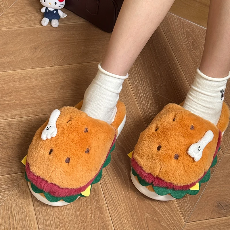 

Couple Style Men's and Women's Cotton Slippers, Autumn and Winter Thick-Soled Warm Plush Slippers