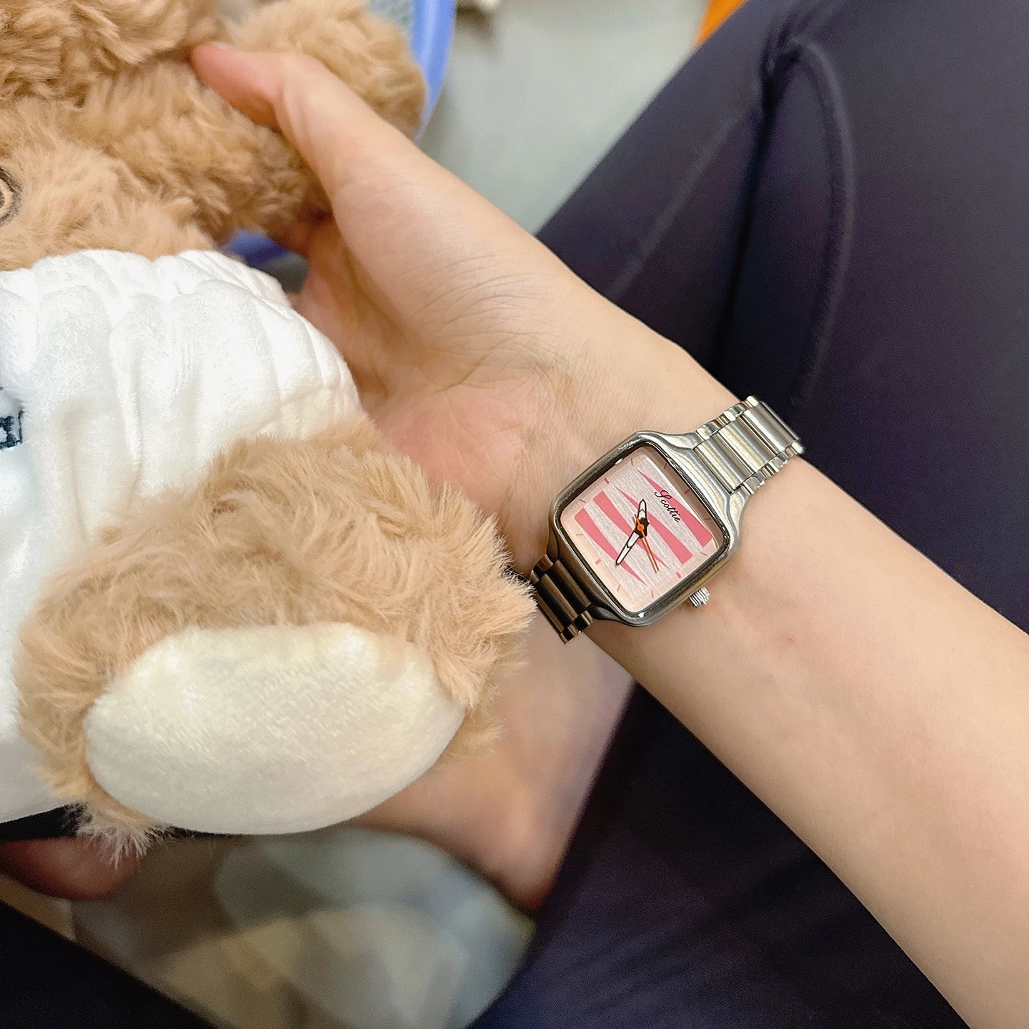 الدوبامين موضة ساعة نسائية 2025 جديد فاخر المتخصصة ساعة كوارتز عادية بسيطة لطيف الفتاة ساعة كلية نمط ساعة متقدمة #5