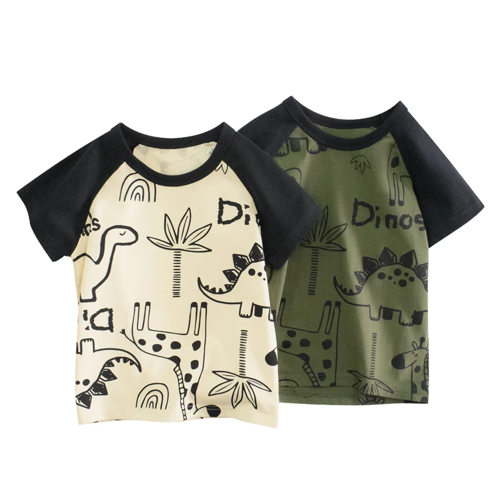 

Children's clothing boys short sleeves 2025 summer new cartoon horror T-shirt children's shoulder top