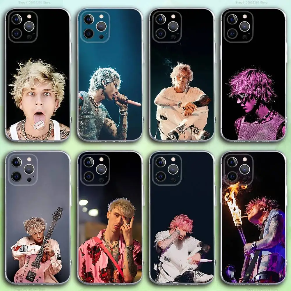 

M-Machine Gun K-Kelly MGK Phone Case For iPhone 17,16,15,14,13,12,11 Pro,Max,Plus,X,XS,XR,SE4,E Mini Transparent Soft Cover
