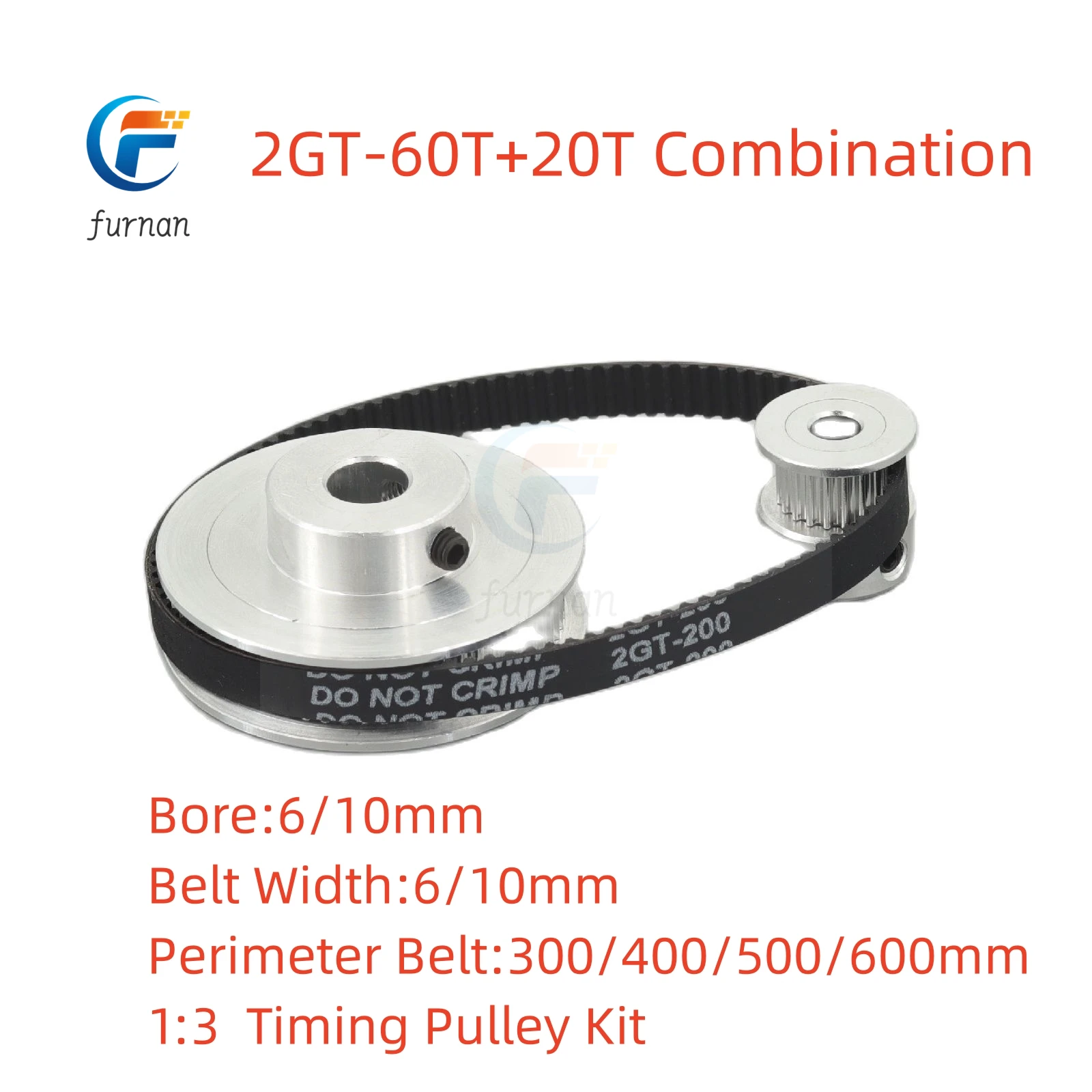 

Voron 2GT Timing Belt Pulley GT2 60Teeth 20Teeth Reduction 3:1 Pulley Kit 3D Printer Accessories Belt Width 6/10mm Bore 6/10mm