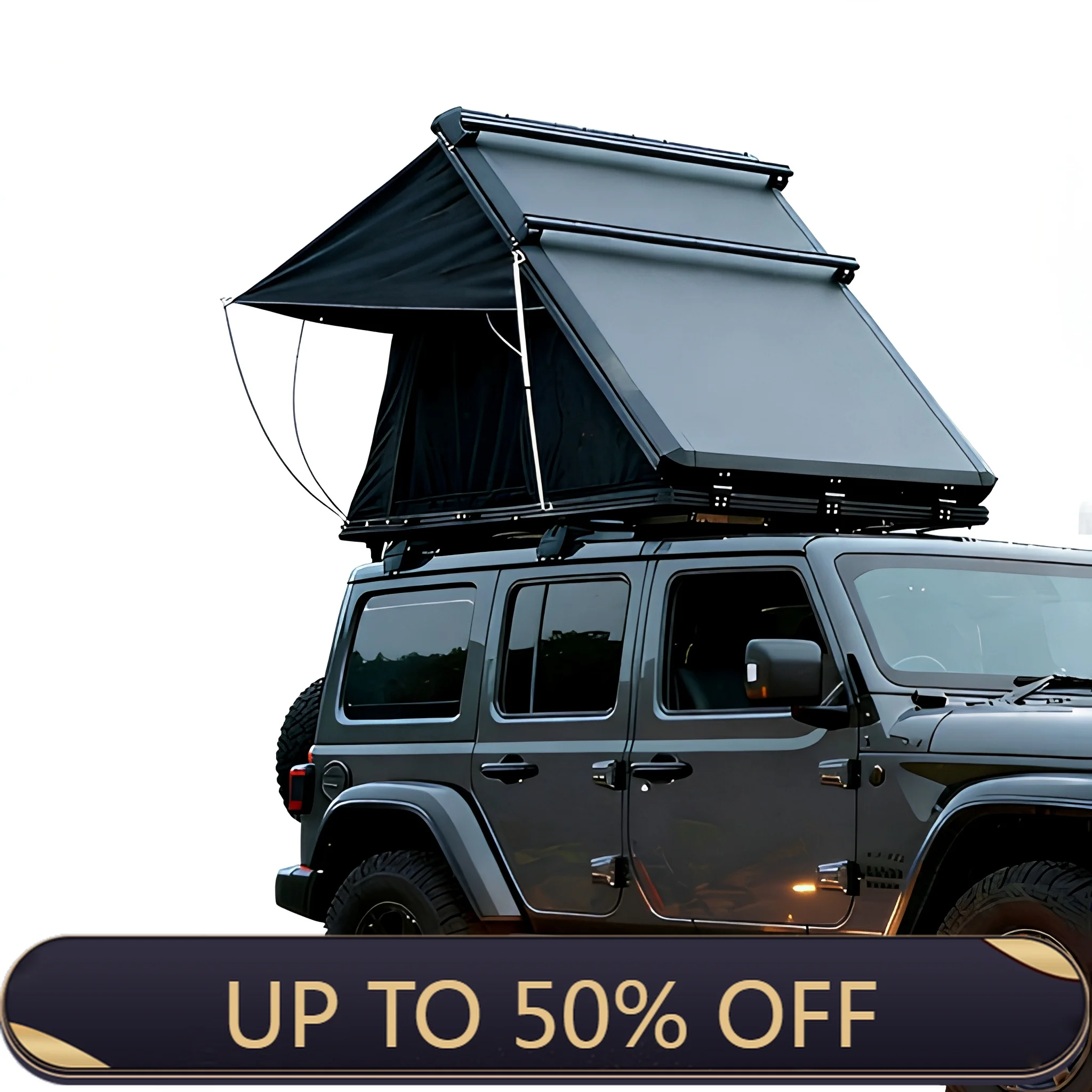 Custom Aluminum Hard Shell Triangle Car Roof Tent Automatic Double Layer Four Season Weather Resistant Camping