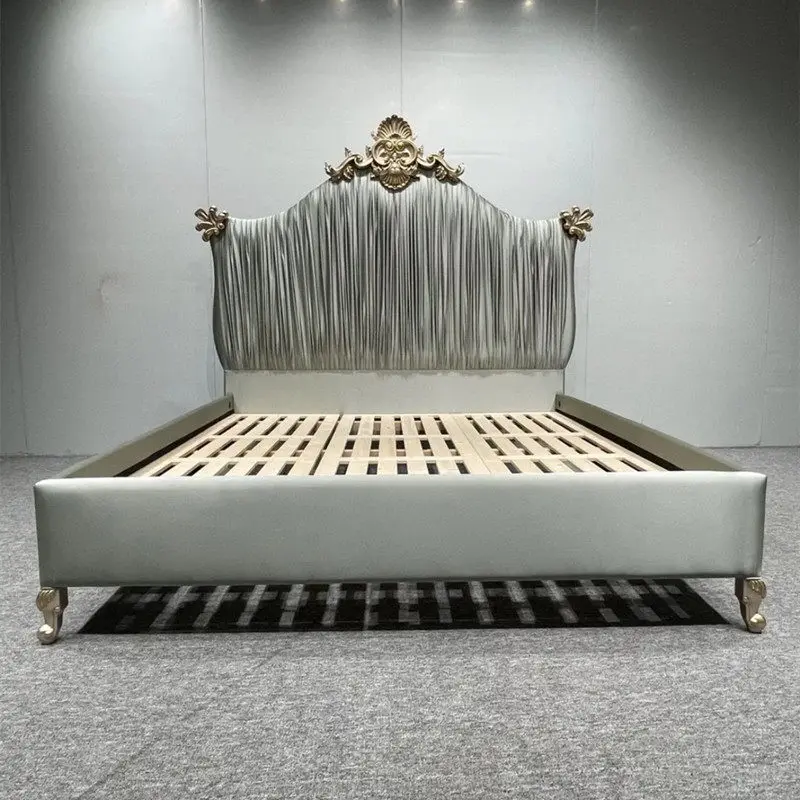 

Gray Decoration European Double Bed Elegant Soft Adults Modern European Double Bed Japanese Luxury Cama Matrimonial Furniture