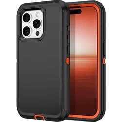 Heavy Armor Shockproof PC Hard Case for IPhone 16 Pro Max Plus 15 14 13 Silicone Frame Soft Bumper OTT-BOX Phone Cover Box