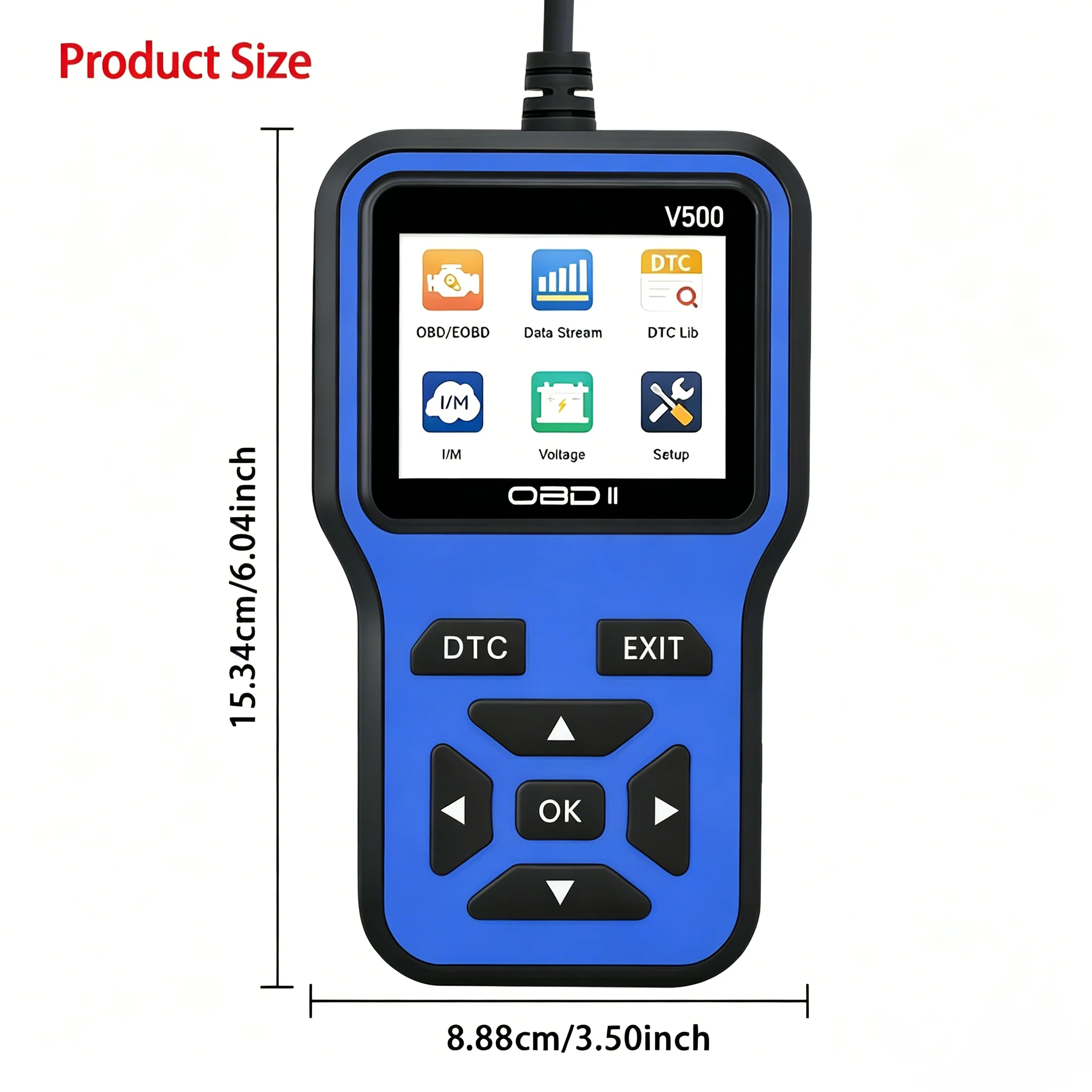V500 Automotive Obdii Scanner Engine Diagnostic Tool Check Engine Light Reset Battery Charging Test Reader