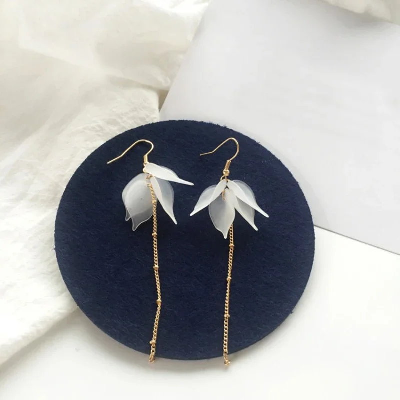 Pendientes colgantes largos de cristal para mujer, aretes bohemios hechos a mano con flores, joyería de fiesta para boda, novedad de 2019