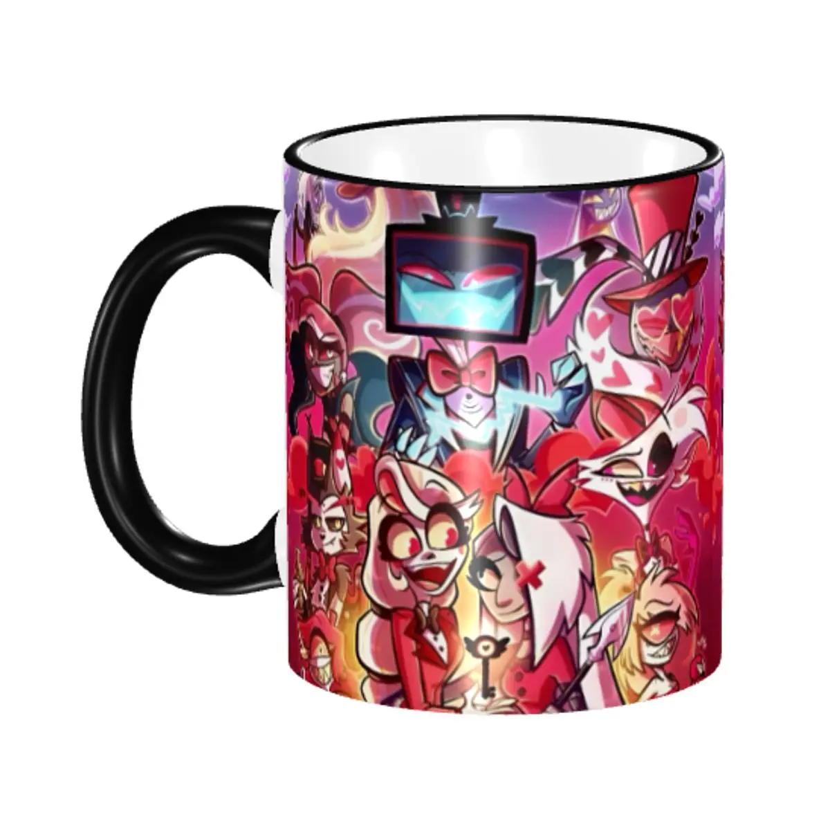 

Персонализированная кружка Hazbin Hotel: ретро-дизайн, мультяшный стиль, керамическая чашка для молока, чая, кофе