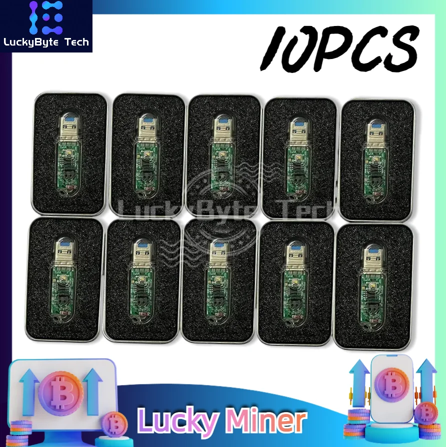 

10PCS New Bitcoin lucky miner LV03 Solo Lottery Miner Crypto USB mini 74KH/S Home BTC ASIC Mining Machine Silent Lottery Devic