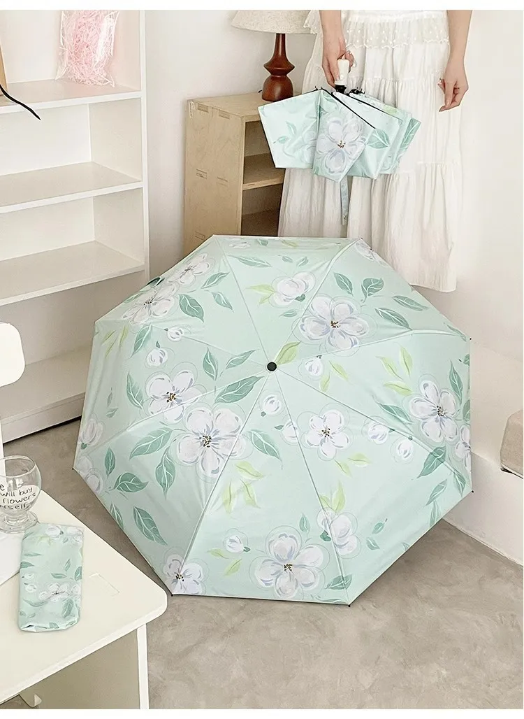 

Chinese style small fresh floral umbrella women's high-end feeling sun and rain dual-purpose sun umbrella high-value automatic s
