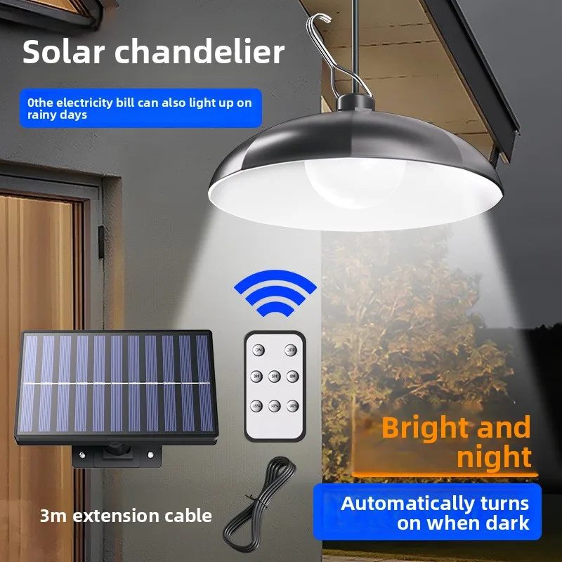 

Single/Double Head Solar Pendant Light Led Solar Powered Lamp White Light With Remote Control Chandelier Camping Outdoor Garden