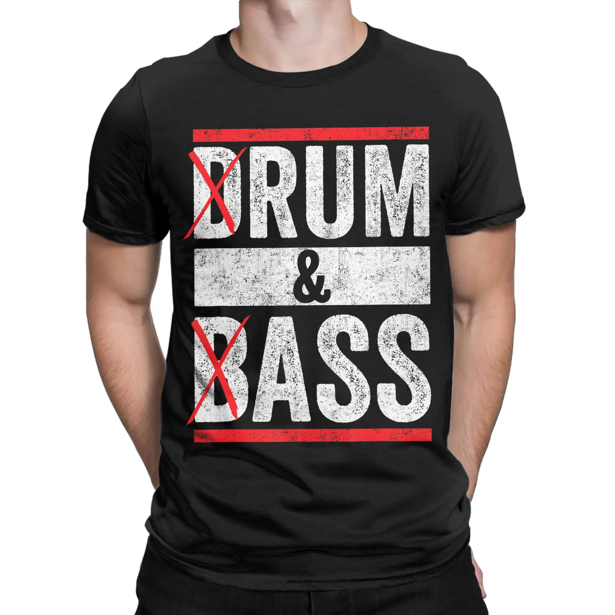 Vintage Drum &Amp; Bass -Rum &Amp; Ass Funny T Shirt Beach  Pure Cotton T-Shirts For Adult Harajuku Casual Tee Shirt Clothes