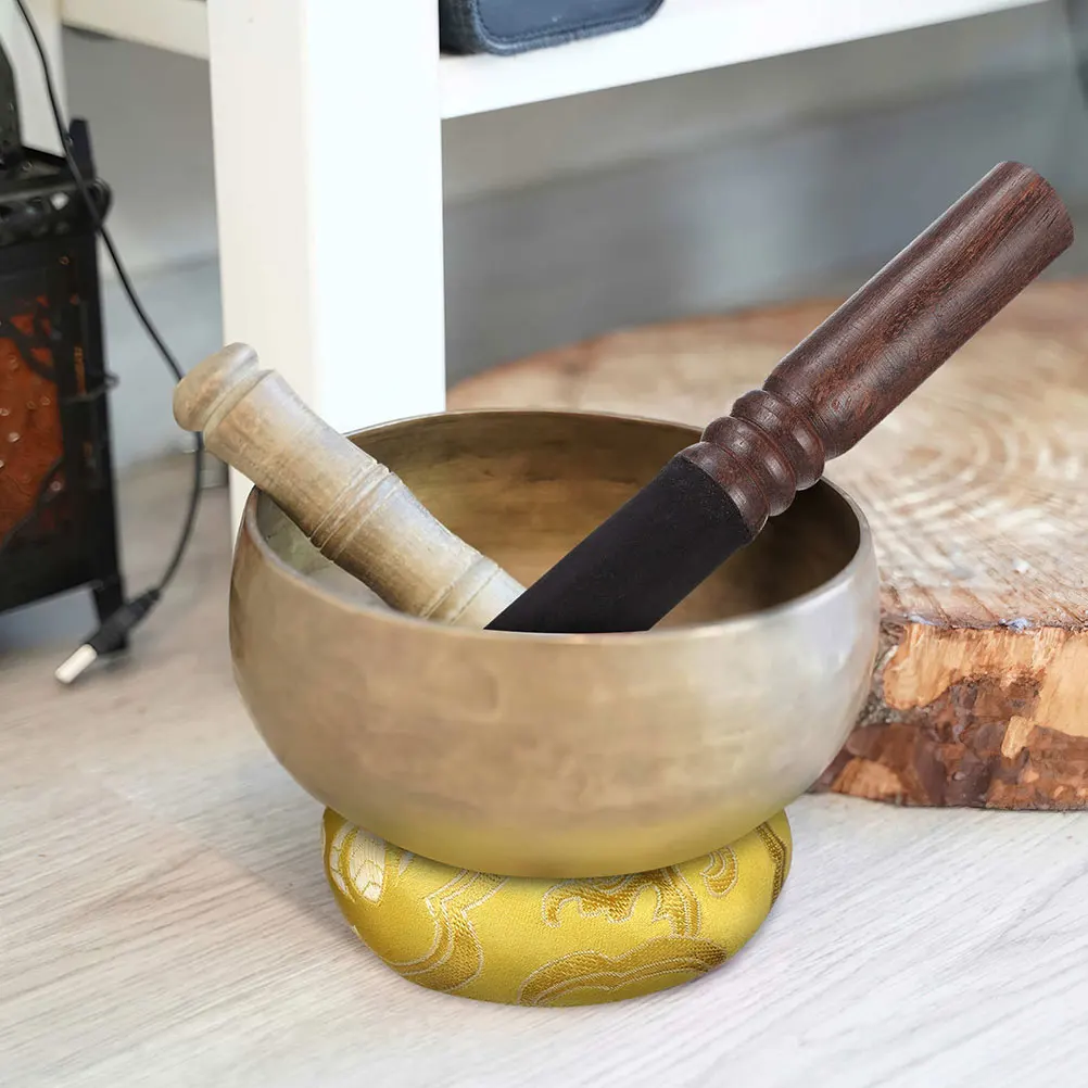 

2 Pcs Grinding Rod Sound Bowl Wood Stick Striker Mallet for Singing Manual