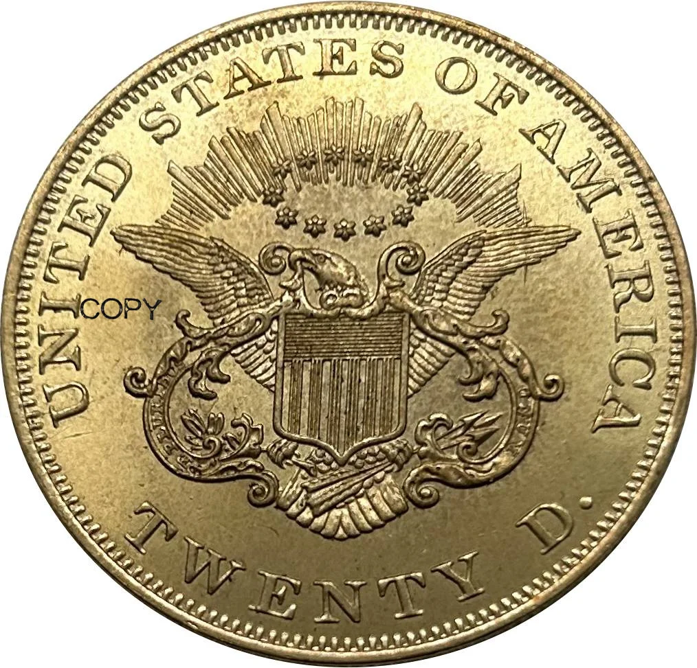 Usa Coin 1851 United States 20 Dollars Liberty Head Double Eagle gold Brass Collectibles Copy Coins