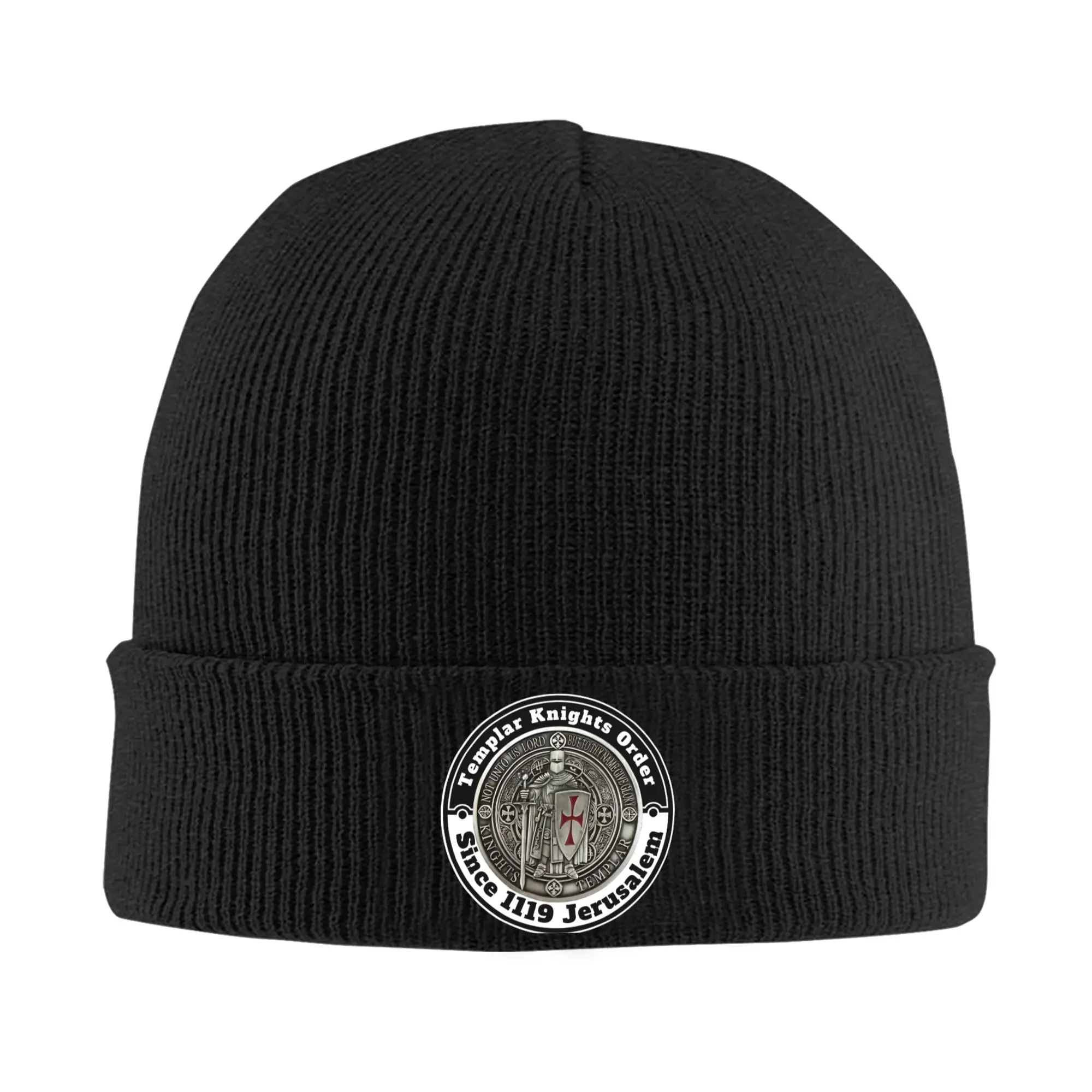 Women Men Knit Beanie Templar Cross Knights Merch Winter Warm Knitting Skull Cap  Bonnet Knit Hat