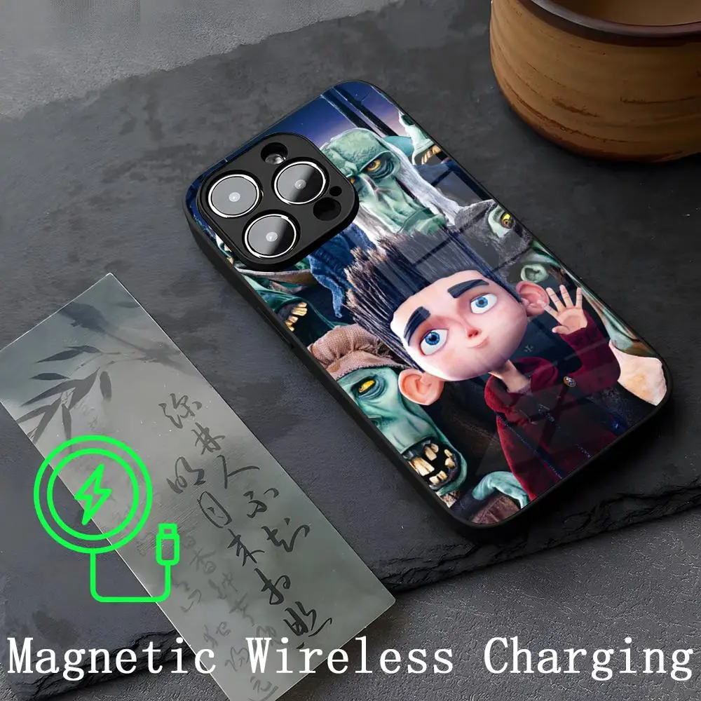 ParaNorman Strong Magnetism Glass For IPhone 14ProMax 15 13 12 15 11 Pro XS Max Plus Mini Coque