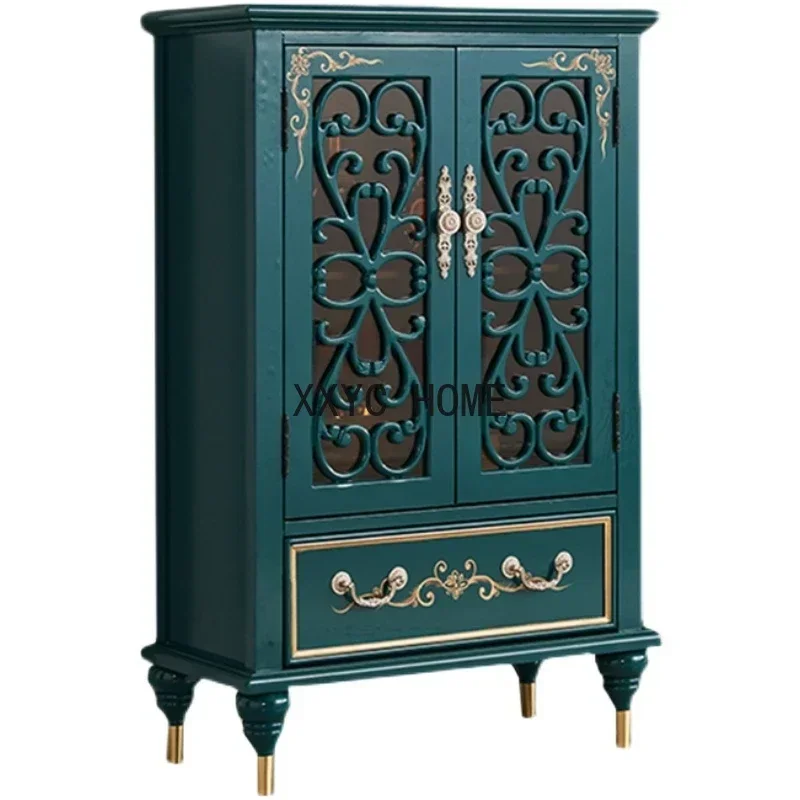 Light Luxury Living Room Double Door Wine Cooler Tea Cabinet Wall Locker Home TV Cabinet Side Cabinet