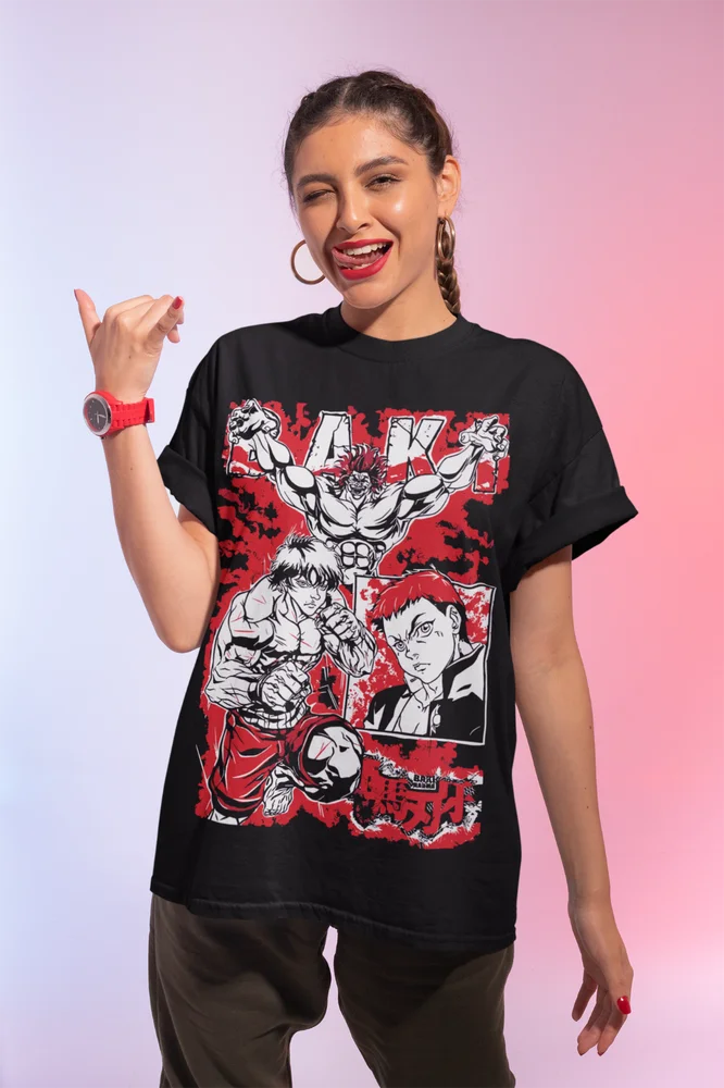 Baki T-Shirt Baki The Grappler Hanma Manga Yujiro Hanma Baki Anime Soft Tee