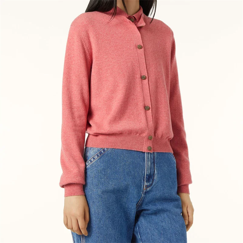 

Cardigan for women New elastic knitted slim fit long sleeved top for autumn 2025 cashmere blended women's sweater y2k Knitwear