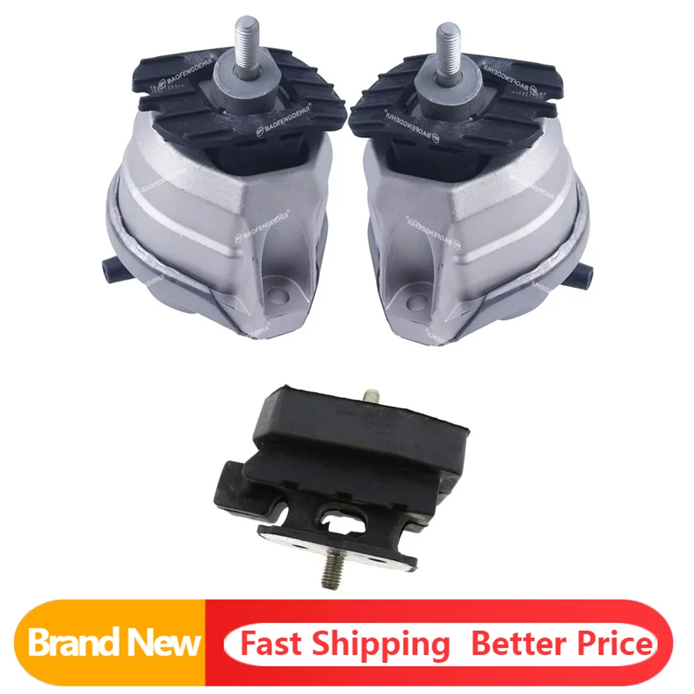 3PCS Engine Support Motor Mounts For BMW 5 Series E60 E61 LCI 520D 2006-2010 22116777118 22316777175