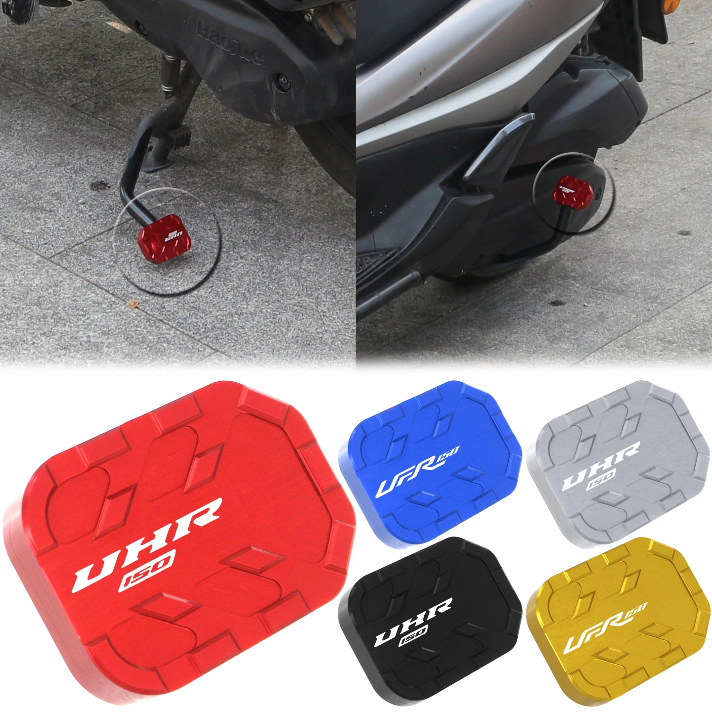 For HAOJUE UHR150 UFR150 UHR 150 Motorcycle Foot Side Stand Enlarger Plate Footrest Kickstand Extension Pad