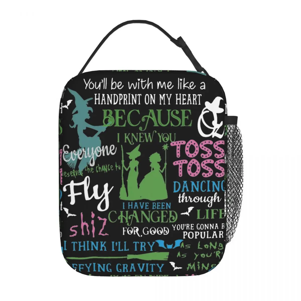 Halloween Wicked Musical Insulated Lunch Bag High Capacity Lunch Container Thermal Bag Tote Lunch Box Work Travel Bento Pouch