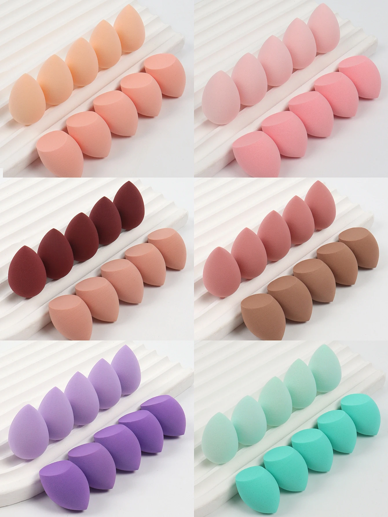 10 Mini Makeup Sponges (Egg Egg). Foundation Blend Beauty Sponge, Liquid, Cream & Powder Flawless, Multicolor Makeup Sponge, Lat