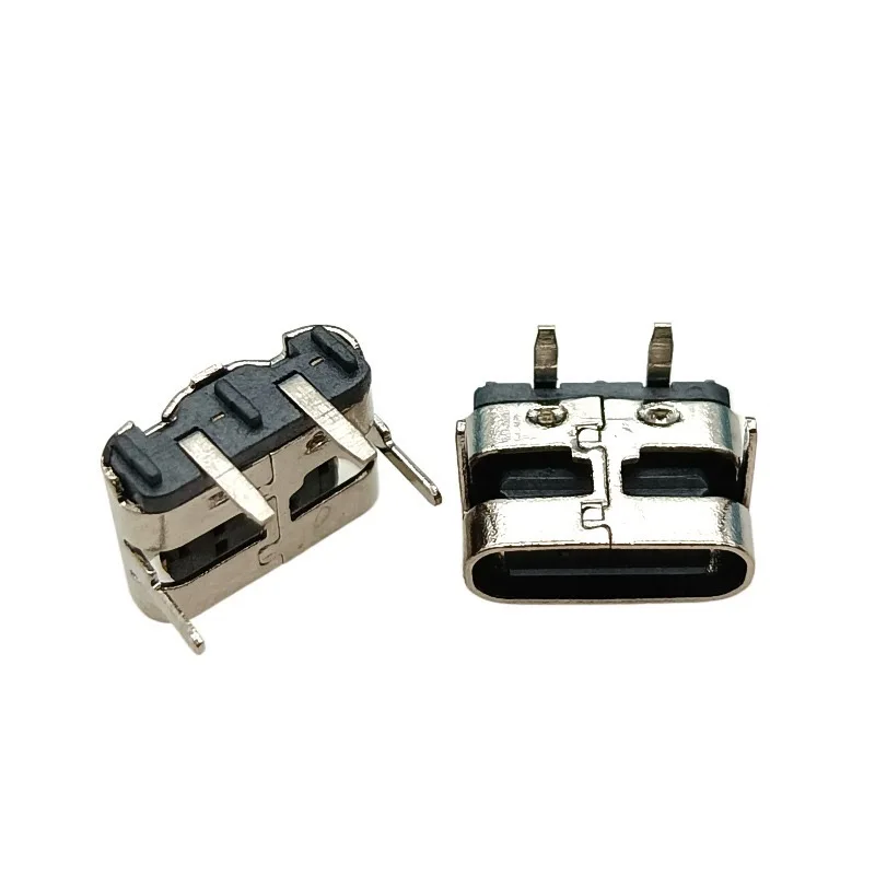 Type C 2Pin Bend 90 ° Plug-in Board Quick Charging USB 3.1 Type -C Female Connector Horizontal Straight Insertion