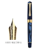 PENBBS 556 Piston Fountain Pen Transparent Acrylic High Capacity Blade or Round Nib Ink Absorbing Writing Gift School Supplies